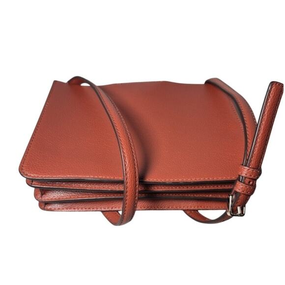 Kate Spade New York Cognac Pebbled Leather Crossbody Bag with Gold Hardware COA - Picture 3 of 5